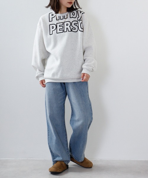 PERSON'S(パーソンズ)の「PERSON'S 裏起毛プリントクルートレーナー(スウェット・メンズ・ホワイト/杢グレー/ブラック・LL/4L/3L/M/L)」の13枚目の写真
