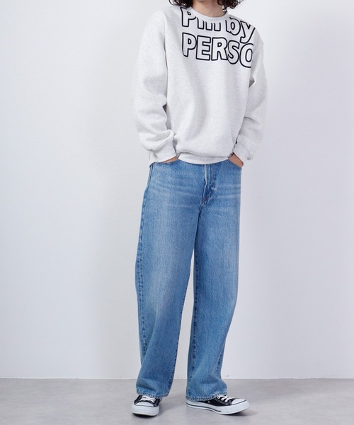 PERSON'S(パーソンズ)の「PERSON'S 裏起毛プリントクルートレーナー(スウェット・メンズ・ホワイト/杢グレー/ブラック・LL/4L/3L/M/L)」の7枚目の写真