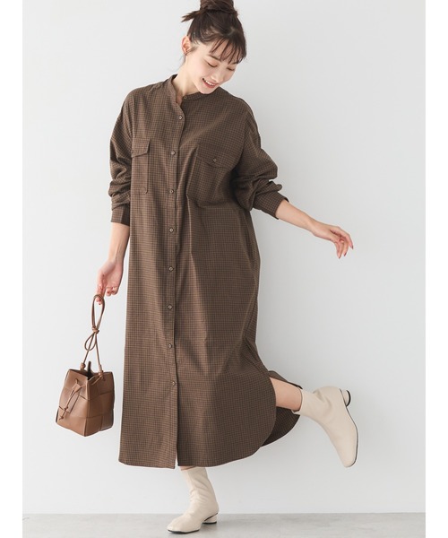 AMERICAN HOLIC(アメリカンホリック)の「SET シャツワンピース+ニットベスト(シャツワンピース・レディース・ブラック/杢グレー/ブラウン・M/L)」の13枚目の写真