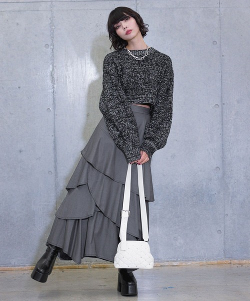 PAGEBOY(ページボーイ)の「スパンコールケーブルショート(ニット/セーター・レディース・ピンク/ブラック/ブルー/ホワイト・FREE)」の12枚目の写真