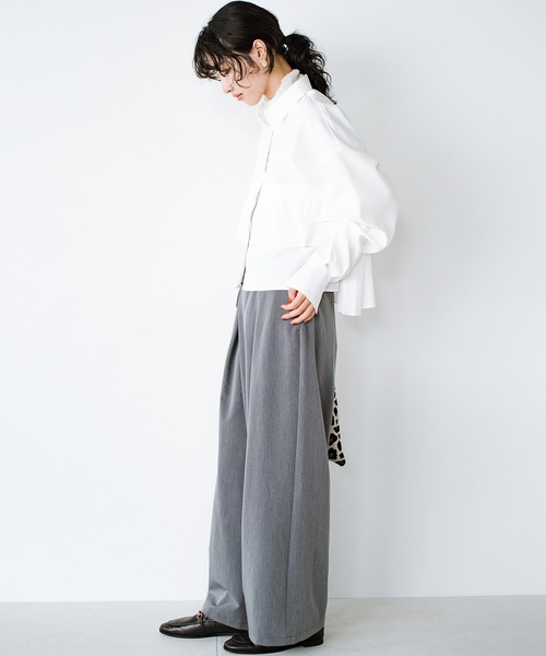 haco!（ハコ）の「胸の内、見せてあげないフリルシャツ（シャツ/ブラウス・レディース・ブラック/オフホワイト・LARGE/X-LARGE/MEDIUM/SMALL）」の15枚目の写真