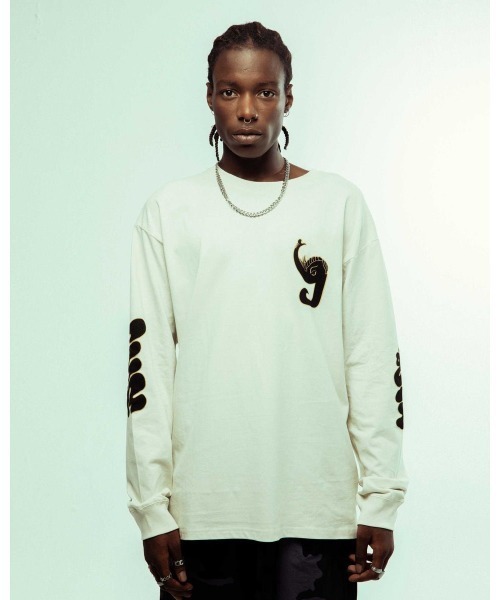 GRIMEY（グライミー）の「GRMY(GRIMEY)/グライミー/LONG SLEEVE TEE①（Tシャツ/カットソー・メンズ・ホワイト・M/L/XL）」の3枚目の写真