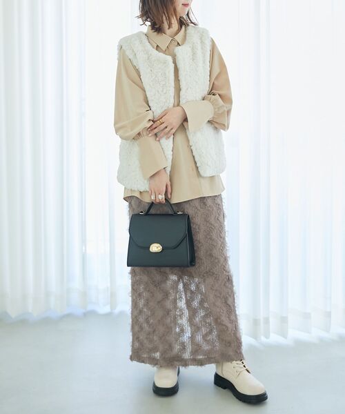 MAJESTIC LEGON（マジェスティックレゴン）の「レディモチーフハンドバッグ（ハンドバッグ・レディース・ブラック/キャメル・FREE）」の20枚目の写真