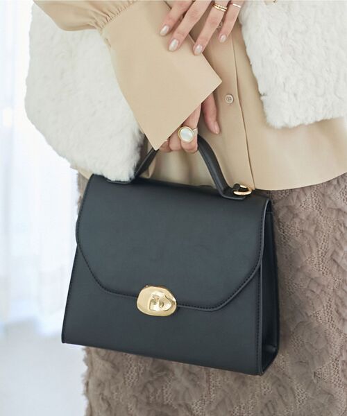 MAJESTIC LEGON（マジェスティックレゴン）の「レディモチーフハンドバッグ（ハンドバッグ・レディース・ブラック/キャメル・FREE）」の19枚目の写真