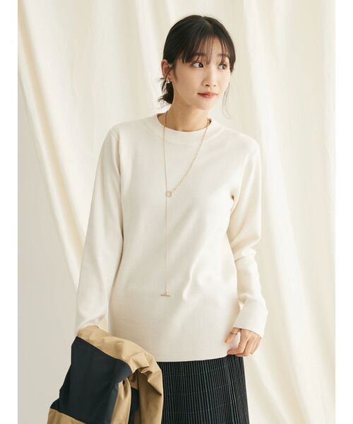 CRAFT STANDARD BOUTIQUE（クラフトスタンダードブティック）の「モックネックニットプルオーバー（ニット/セーター・レディース・アイボリー/ピンク/ラベンダー/ブラック/グレー/ネイビー・M/L）」の7枚目の写真