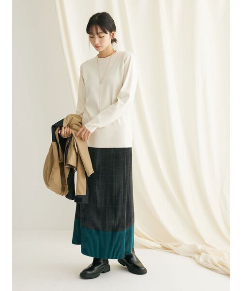 CRAFT STANDARD BOUTIQUE（クラフトスタンダードブティック）の「モックネックニットプルオーバー（ニット/セーター・レディース・アイボリー/ピンク/ラベンダー/ブラック/グレー/ネイビー・M/L）」の15枚目の写真