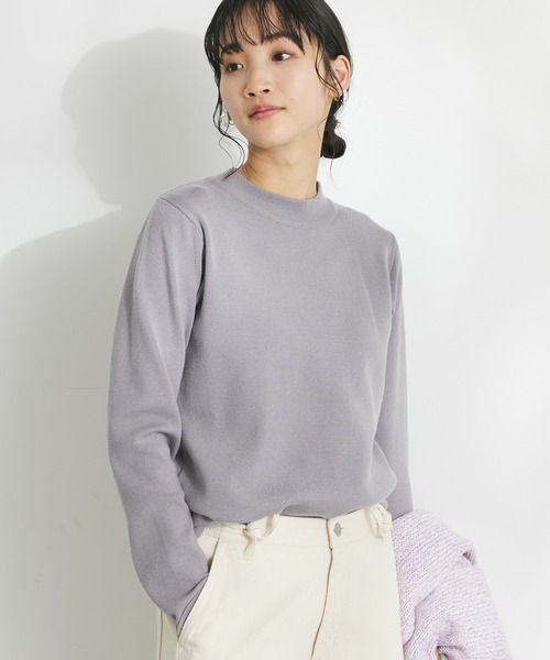 CRAFT STANDARD BOUTIQUE（クラフトスタンダードブティック）の「モックネックニットプルオーバー（ニット/セーター・レディース・アイボリー/ピンク/ラベンダー/ブラック/グレー/ネイビー・M/L）」の3枚目の写真