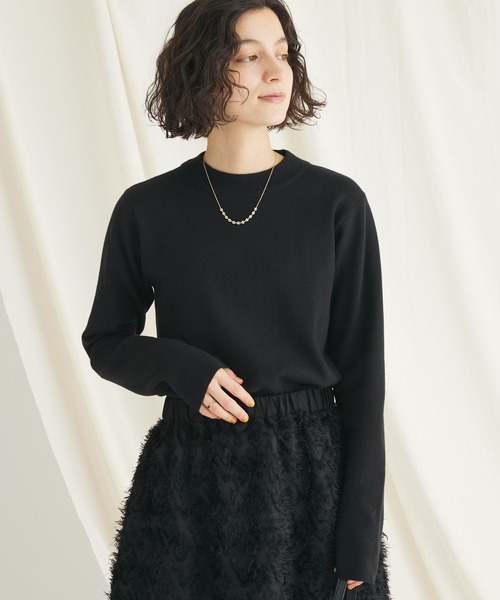 CRAFT STANDARD BOUTIQUE（クラフトスタンダードブティック）の「モックネックニットプルオーバー（ニット/セーター・レディース・アイボリー/ピンク/ラベンダー/ブラック/グレー/ネイビー・M/L）」の2枚目の写真