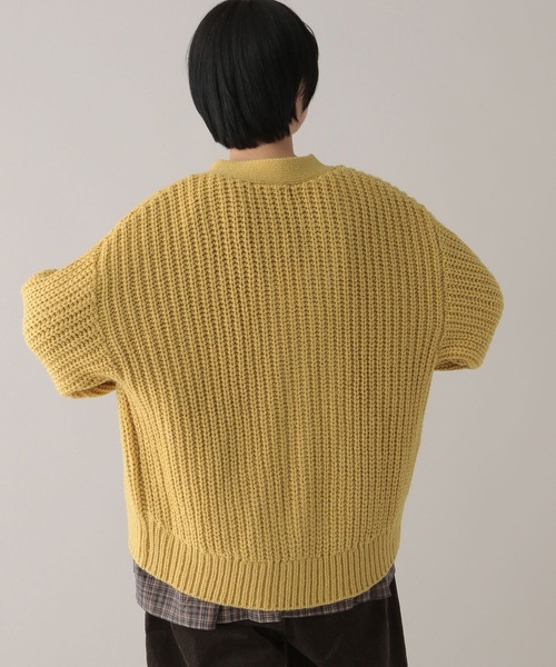 studio CLIP(スタディオクリップ)の「《natural by clip》3ゲージ 畔Vネックカーディガン(カーディガン/ボレロ・レディース・ブルー/チャコール/イエロー/ライトグレー・FREE)」の18枚目の写真