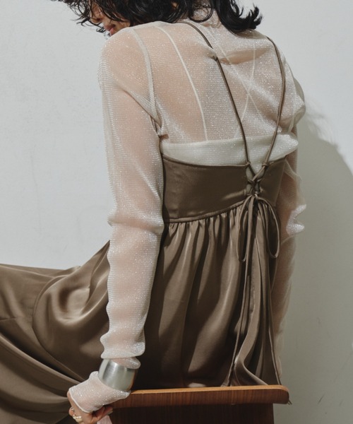 Aunt Marie's（アントマリーズ）の「バックレースアップサテンキャミビスチェ/セットアップ対応（キャミソール・レディース・ブラック/ベージュ/モカ・FREE）」の19枚目の写真