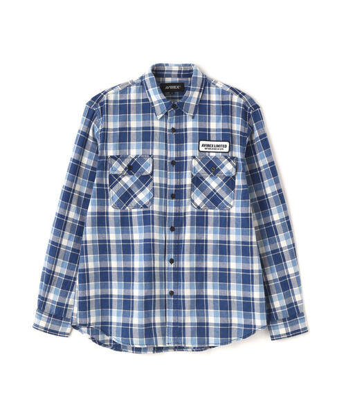 AVIREX（アヴィレックス）の「LONGSLEEVE INDIGO CHECK EMBROIDERY SHIRT / ロングスリーブ インディゴ チェック エンブロイデリー シャツ / AVIREX / アヴィレックス（シャツ/ブラウス・メンズ・オレンジ/ブルー・MEDIUM/LARGE/X-LARGE/XX-LARGE）」の19枚目の写真