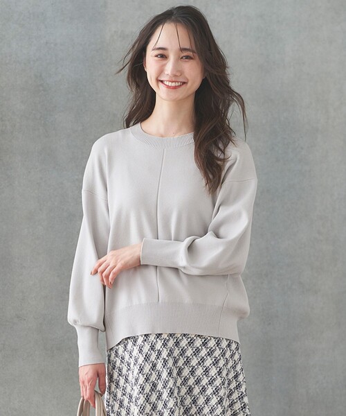 ANY SIS(エニィスィス)の「【洗える】フロントライン ニット(ニット/セーター・レディース・ホワイト系/ネイビー系/ライトグリーン系・2)」の4枚目の写真