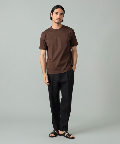 International Gallery BEAMS(インターナショナルギャラリービームス)の「SLOANE / コットンテンジク クルーネック カラーTシャツ(Tシャツ/カットソー・メンズ・レッド系その他7/オリーブ/ブラック系その他4/ダークブラウン/ダークグリーン/チャコールグレー・4/5/3)」の10枚目の写真