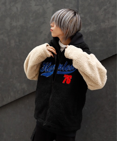Bling Leads(ブリングリーズ)の「Z)【BLINGLEADS】722800 サガラ刺繍ボアboaZIPパーカー(ブルゾン・メンズ・グリーン系その他/ホワイト系その他/ベージュ系その他2/ベージュ系その他/ブラック系その他/ホワイト系その他2・MEDIUM/LARGE)」の21枚目の写真