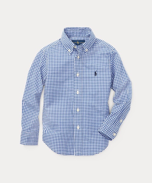 POLO RALPH LAUREN CHILDRENSWEAR(ポロ ラルフ ローレン チルドレンズウェア)の「ギンガム コットン ポプリン シャツ(シャツ/ブラウス・キッズ・ブルー・7/3/6/4)」の4枚目の写真