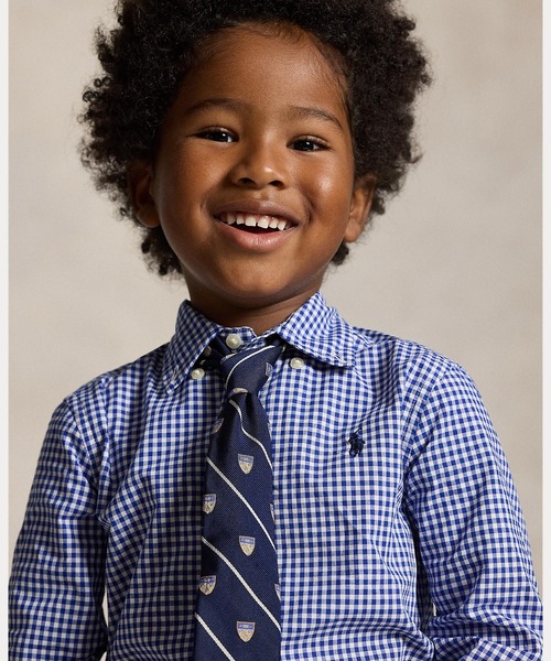 POLO RALPH LAUREN CHILDRENSWEAR(ポロ ラルフ ローレン チルドレンズウェア)の「ギンガム コットン ポプリン シャツ(シャツ/ブラウス・キッズ・ブルー・7/3/6/4)」の7枚目の写真