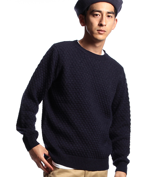 B:MING by BEAMS（ビーミングバイビームス）の「ビーミング by ビームス / アルパカポップコーンクルー（ニット/セーター・メンズ・ライトグレー/ブラウン/インディゴブルー/ネイビー・X-LARGE/SMALL/MEDIUM/LARGE）」の3枚目の写真