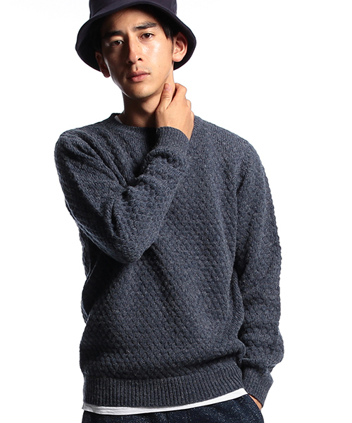 B:MING by BEAMS（ビーミングバイビームス）の「ビーミング by ビームス / アルパカポップコーンクルー（ニット/セーター・メンズ・ライトグレー/ブラウン/インディゴブルー/ネイビー・X-LARGE/SMALL/MEDIUM/LARGE）」の4枚目の写真