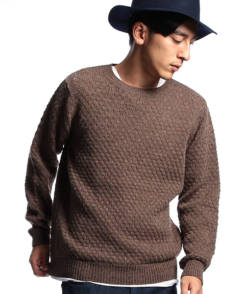 B:MING by BEAMS（ビーミングバイビームス）の「ビーミング by ビームス / アルパカポップコーンクルー（ニット/セーター・メンズ・ライトグレー/ブラウン/インディゴブルー/ネイビー・X-LARGE/SMALL/MEDIUM/LARGE）」の10枚目の写真