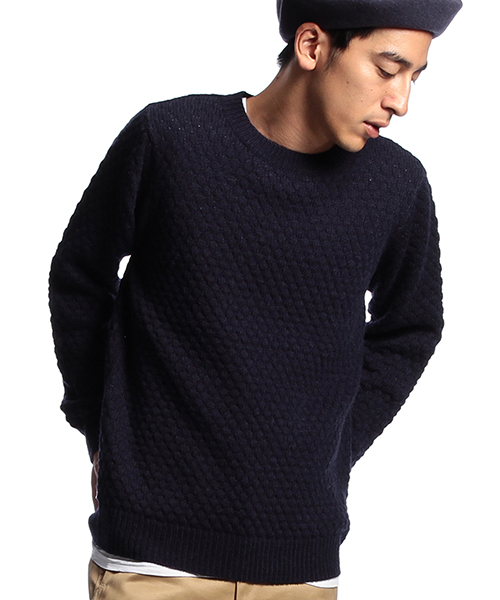 B:MING by BEAMS（ビーミングバイビームス）の「ビーミング by ビームス / アルパカポップコーンクルー（ニット/セーター・メンズ・ライトグレー/ブラウン/インディゴブルー/ネイビー・X-LARGE/SMALL/MEDIUM/LARGE）」の11枚目の写真