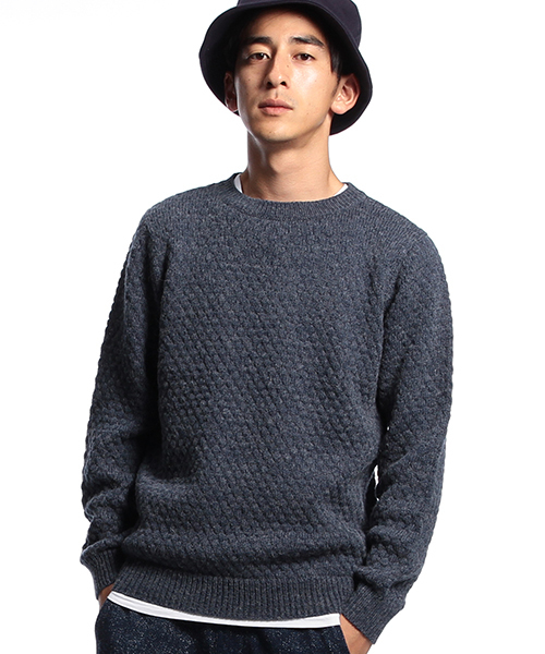 B:MING by BEAMS（ビーミングバイビームス）の「ビーミング by ビームス / アルパカポップコーンクルー（ニット/セーター・メンズ・ライトグレー/ブラウン/インディゴブルー/ネイビー・X-LARGE/SMALL/MEDIUM/LARGE）」の12枚目の写真