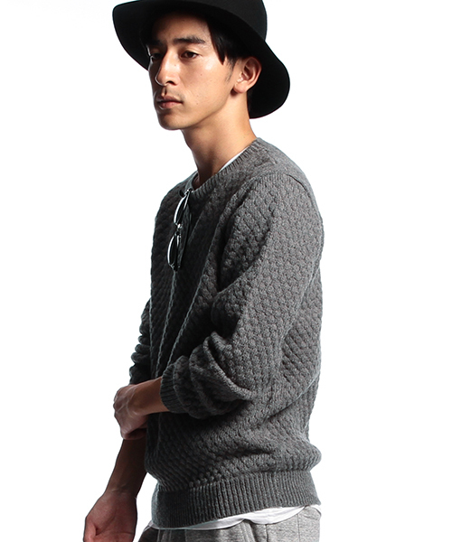 B:MING by BEAMS（ビーミングバイビームス）の「ビーミング by ビームス / アルパカポップコーンクルー（ニット/セーター・メンズ・ライトグレー/ブラウン/インディゴブルー/ネイビー・X-LARGE/SMALL/MEDIUM/LARGE）」の5枚目の写真