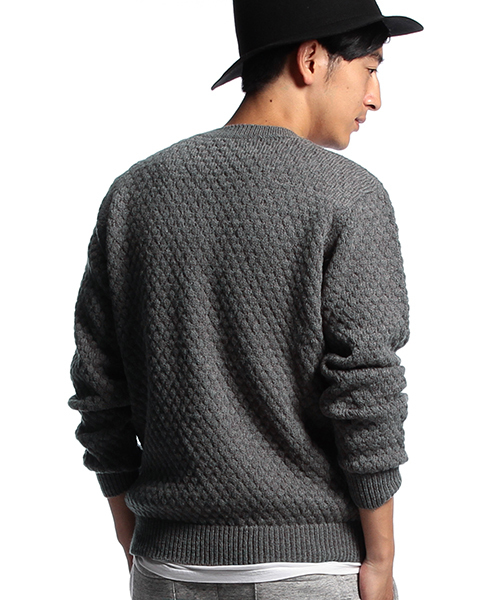 B:MING by BEAMS（ビーミングバイビームス）の「ビーミング by ビームス / アルパカポップコーンクルー（ニット/セーター・メンズ・ライトグレー/ブラウン/インディゴブルー/ネイビー・X-LARGE/SMALL/MEDIUM/LARGE）」の6枚目の写真