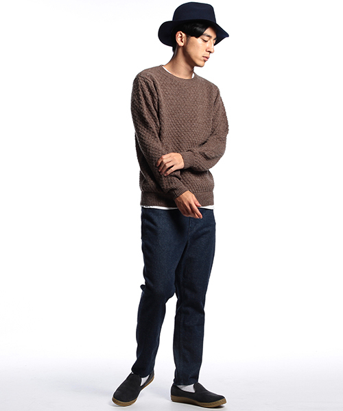 B:MING by BEAMS（ビーミングバイビームス）の「ビーミング by ビームス / アルパカポップコーンクルー（ニット/セーター・メンズ・ライトグレー/ブラウン/インディゴブルー/ネイビー・X-LARGE/SMALL/MEDIUM/LARGE）」の16枚目の写真