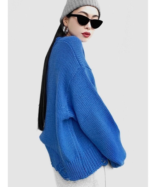 LVEU.（ラブユ.）の「【LVEU.】Vネックダメージニットトップス(Ai