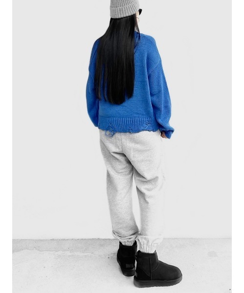 LVEU.（ラブユ.）の「【LVEU.】Vネックダメージニットトップス(Ai