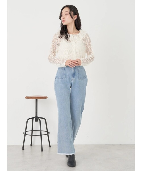 earth music&ecology（アースミュージックアンドエコロジー）の「ポコポコレースブラウス（シャツ/ブラウス・レディース・ブラック/アイボリー・FREE）」の17枚目の写真