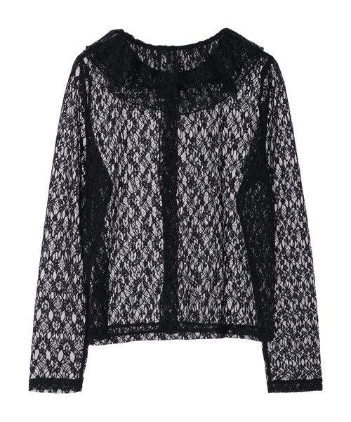 earth music&ecology（アースミュージックアンドエコロジー）の「ポコポコレースブラウス（シャツ/ブラウス・レディース・ブラック/アイボリー・FREE）」の11枚目の写真
