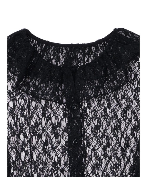 earth music&ecology（アースミュージックアンドエコロジー）の「ポコポコレースブラウス（シャツ/ブラウス・レディース・ブラック/アイボリー・FREE）」の7枚目の写真
