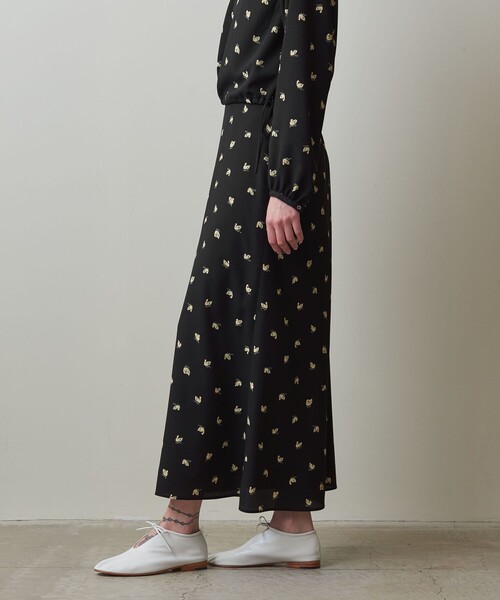 steven alan ダックプリントロングスカート　イエロー　美品 steven alan ダックプリントロングスカート イエロー 美品