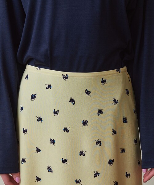 steven alan ダックプリントロングスカート　イエロー　美品 steven alan ダックプリントロングスカート イエロー 美品