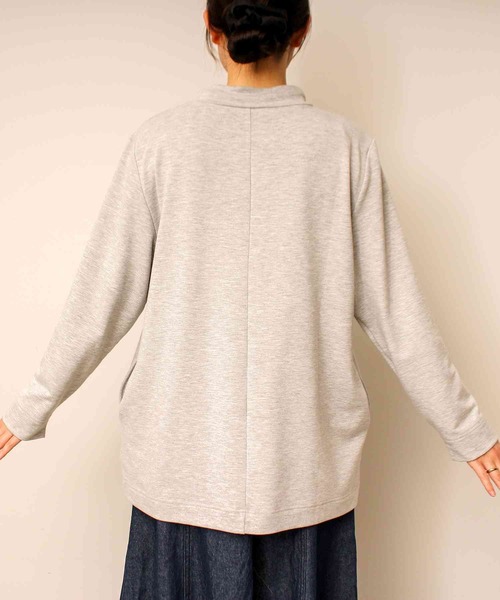MB mint breeze(エムビーミントブリーズ)の「【L~5L 大きいサイズ】ミニ 裏毛 スタンドカラー カットソー(Tシャツ/カットソー・レディース・ライトグレー/ネイビー/オフホワイト・5L/LL/4L/3L/L)」の18枚目の写真