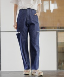 mysty woman | サイドスリットハイウエストデニムパンツ 996921(デニムパンツ)