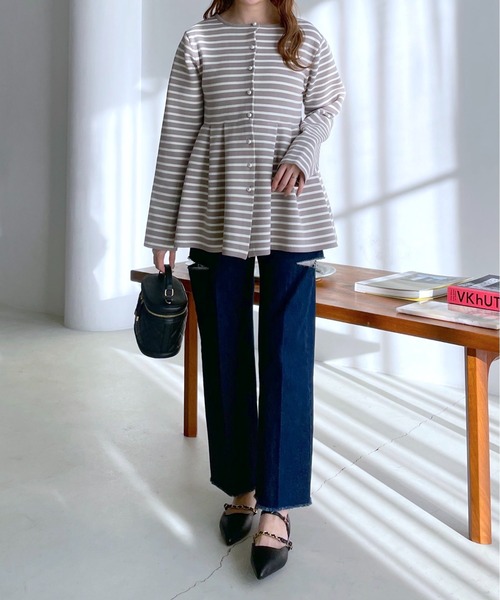 mysty woman（ミスティウーマン）の「サイドスリットハイウエストデニムパンツ 996921（デニムパンツ・レディース・ネイビー/ブラック・FREE）」の19枚目の写真