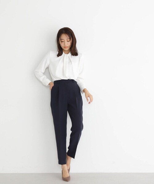 NATURAL BEAUTY BASIC(ナチュラルビューティーベーシック)の「◇PeサテンストレッチSETUPシリーズ テーパードパンツ(スラックス・レディース・ネイビー/グレー・LARGE/SMALL/X-SMALL/MEDIUM)」の19枚目の写真