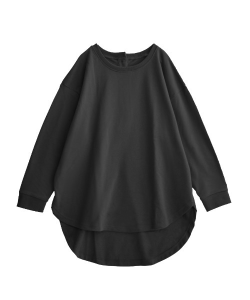 e-zakkamania stores（イーザッカマニアストアーズ）の「裏毛 バックヘンリーネック プルオーバー（Tシャツ/カットソー・レディース・ブラック/グレイッシュブルー/アイボリー・M）」の19枚目の写真