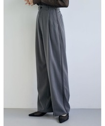 [2024SS COLLECTION][低身長/高身長/大きいサイズ有]ライトツイルサイドラインor無地タックワイドパンツ