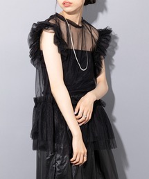 SETUP7 | 【SETUP7】ソフトチュールフリルノースリーブブラウス trc(シャツ/ブラウス)