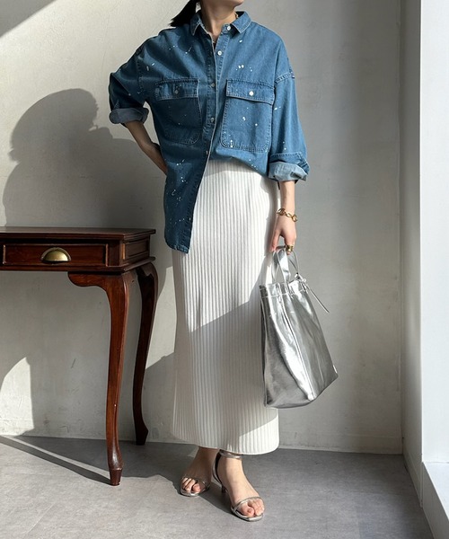 DouDou(ドゥドゥ)の「リブニットタイトスカート(スカート・レディース・アイボリー/ブラック/グレイッシュベージュ/ピンク/ピンク系その他/ブラウン/ライトグレー・FREE)」の11枚目の写真