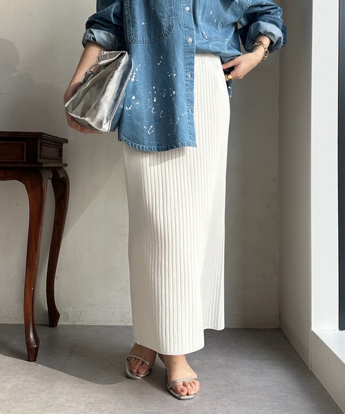 【FABIANA FILIPPI】リブニットタイトスカート FABIANA FILIPPI】リブニットタイトスカート