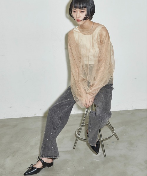 THE YOn(ザヨン)の「ラインストーンデニムパンツ(デニムパンツ・レディース・ブラック/ライトブルー/ブルー・S/M)」の17枚目の写真