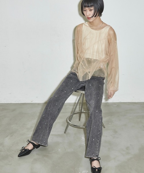 THE YOn(ザヨン)の「ラインストーンデニムパンツ(デニムパンツ・レディース・ブラック/ライトブルー/ブルー・S/M)」の18枚目の写真
