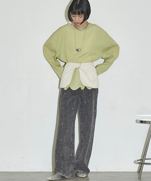 THE YOn(ザヨン)の「ラインストーンデニムパンツ(デニムパンツ・レディース・ブラック/ライトブルー/ブルー・S/M)」の19枚目の写真