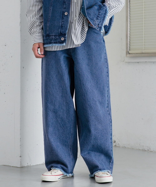 SENSE OF PLACE by URBAN RESEARCH（センスオブプレイスバイアーバンリサーチ）の「デニムフリンジワイドパンツ（デニムパンツ・メンズ・ライトインディゴブルー/ブラック・LARGE/MEDIUM）」の20枚目の写真