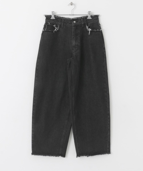 SENSE OF PLACE by URBAN RESEARCH（センスオブプレイスバイアーバンリサーチ）の「デニムフリンジワイドパンツ（デニムパンツ・メンズ・ライトインディゴブルー/ブラック・LARGE/MEDIUM）」の10枚目の写真