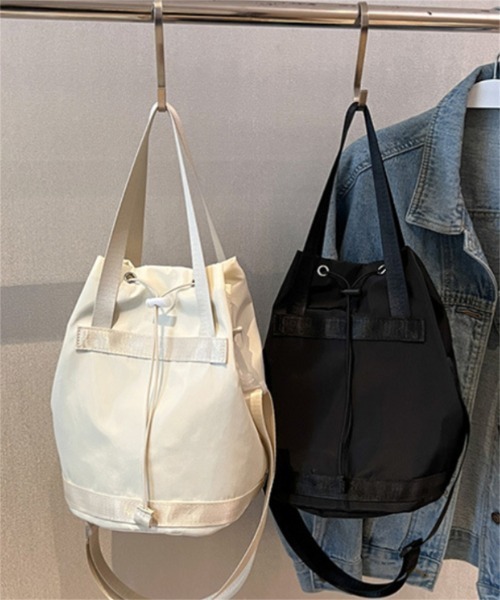 Ritzy(リッツィー)の「2way 巾着 ショルダーバッグ ハンドバッグ(ショルダーバッグ・レディース・ホワイト/ブラック・FREE)」の8枚目の写真